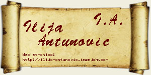 Ilija Antunović vizit kartica